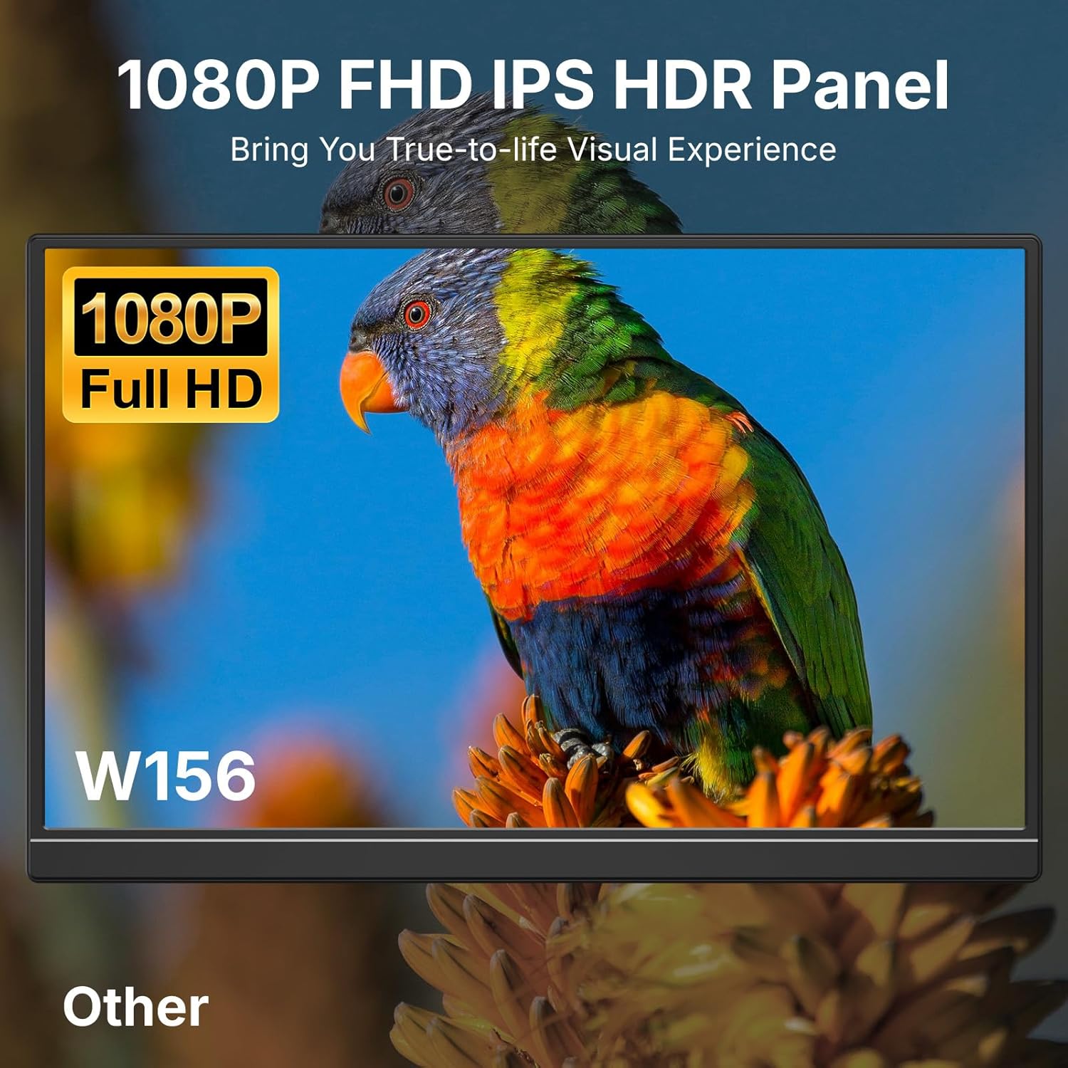 WGK 15.6 inch Portable Monitor 1080P FHD Travel Display HDMI/USB-C Compatible with Laptops, Desktops, Phones, PS, Mac, Xbox, Switch, and Other Gaming Devices Includes Stand and Speakers VESA